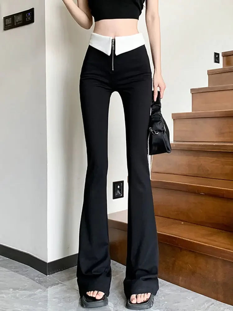 Women Flare Zipper Leggings