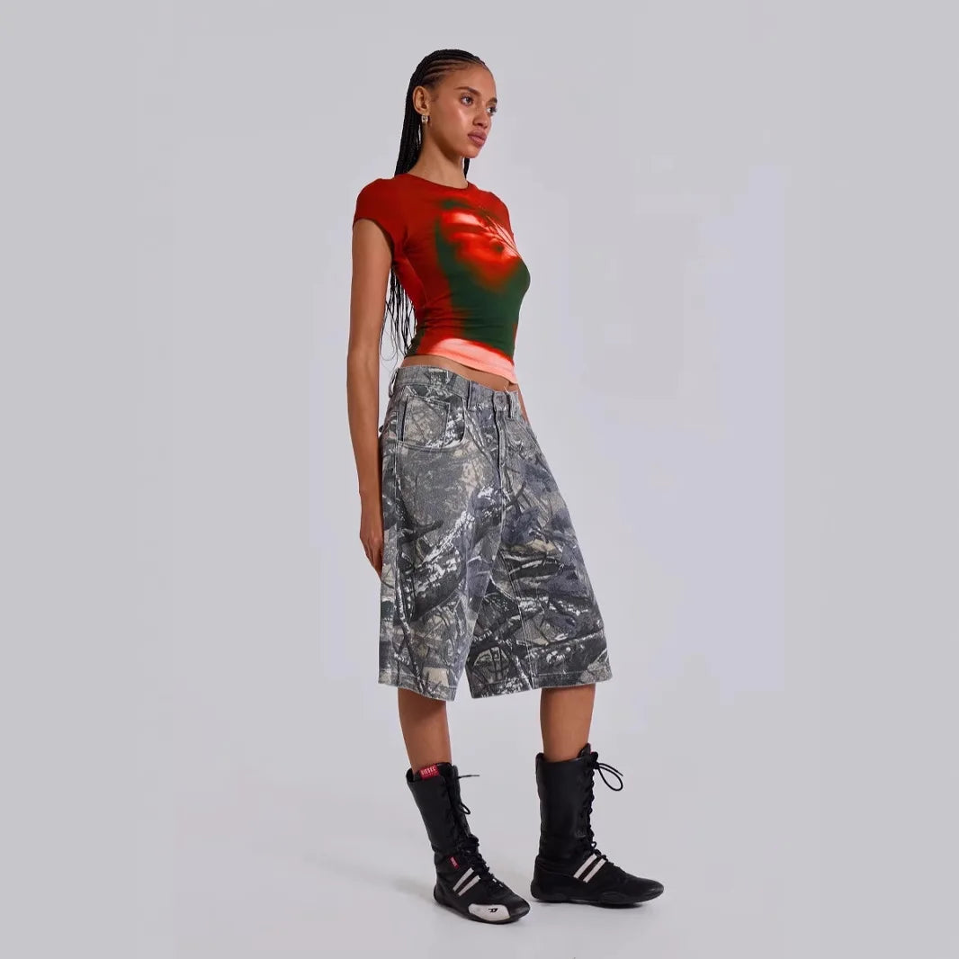 Women Camouflage Streetwear Jeans