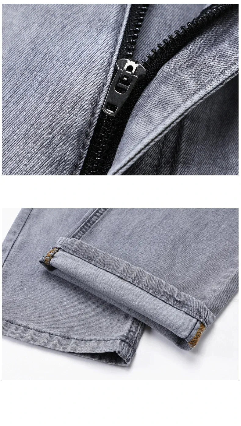 Men Grey Stretch Jeans