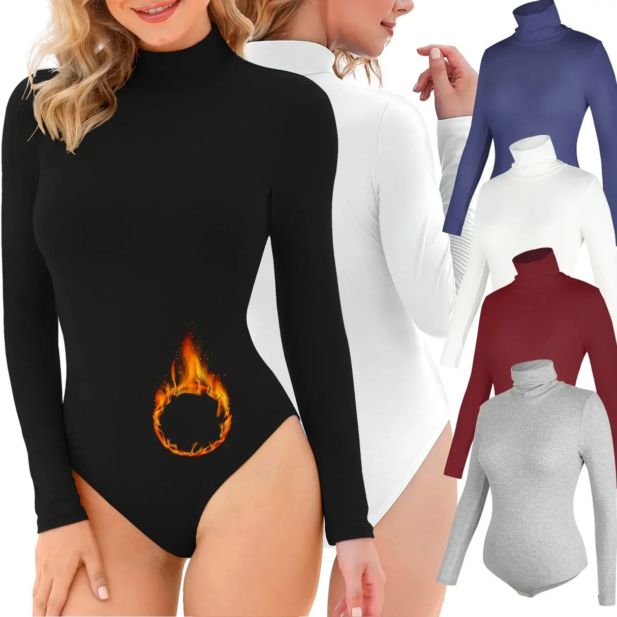 Women High Neck Long Sleeve Bodysuit