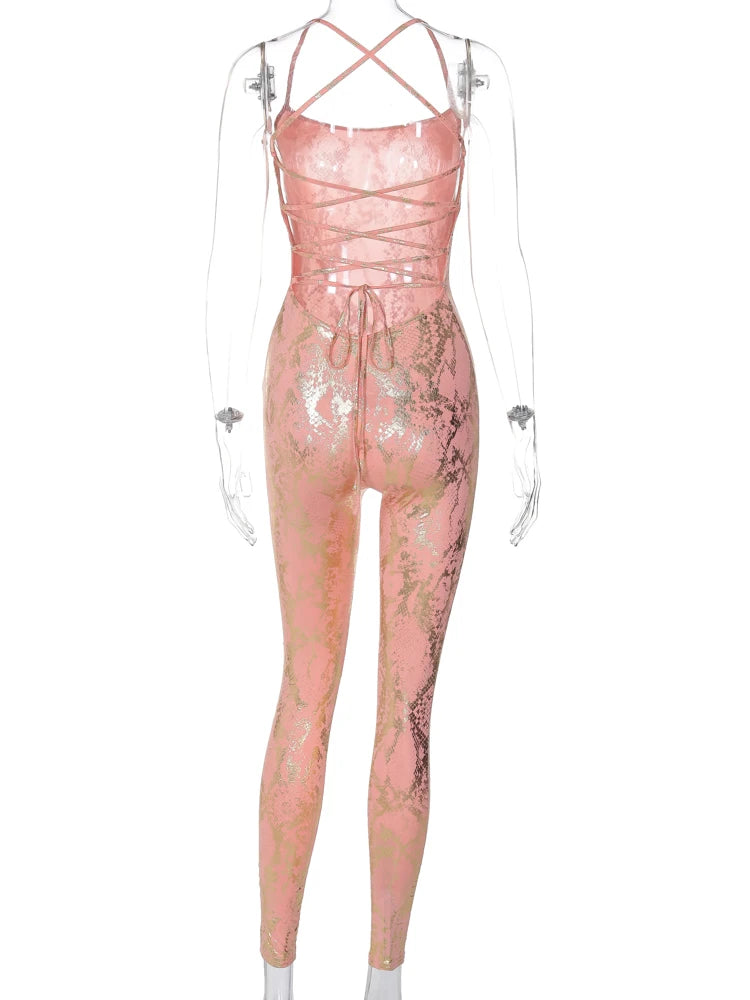 Shimmara™ – Cross Back Summer Jumpsuit (Shimmer, Airy & Night-Out Ready)