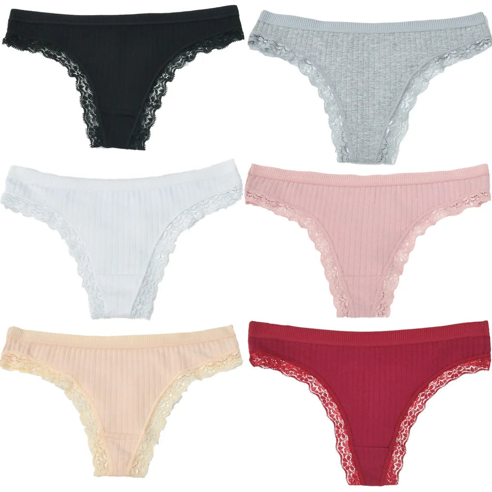 Women Mid-Rise Lace Thong