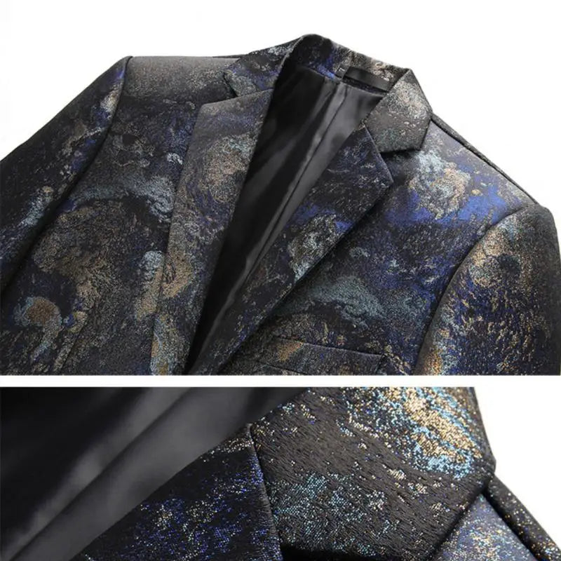Men's Plus Size Floral Smoking Jacket