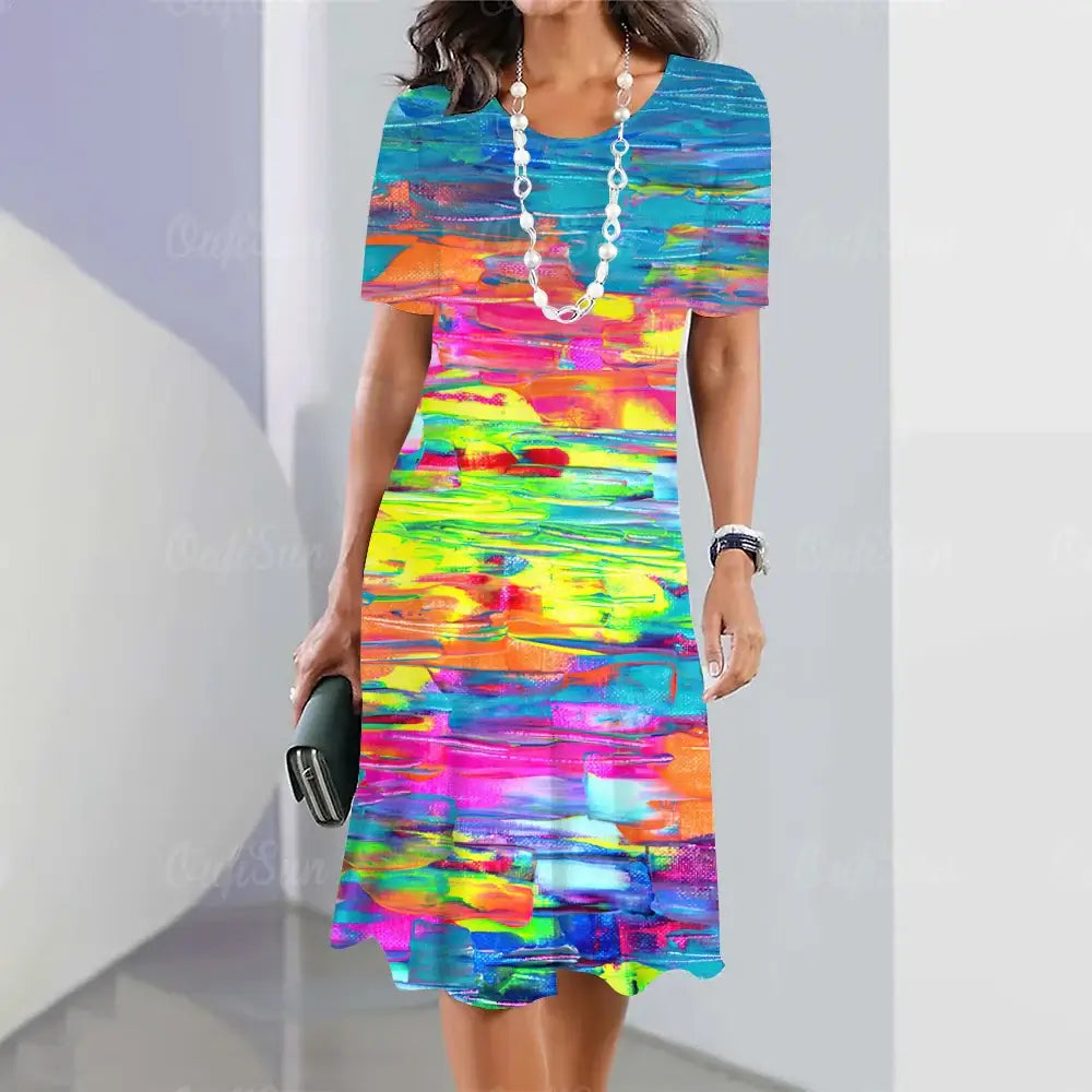 Travel Party Elegant Casual Loose Short Sleeve