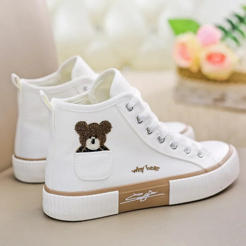 Women Canvas Shoes Breathable High Top Sneakers