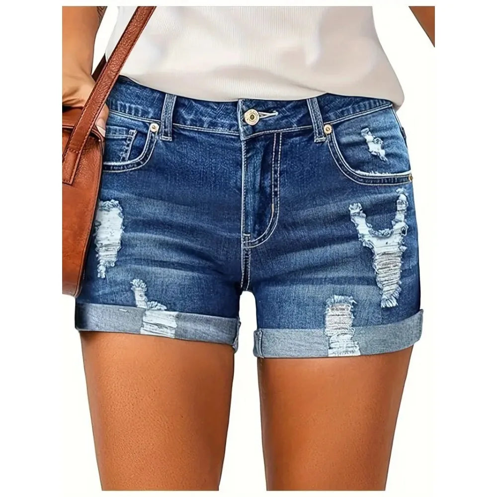 Women's High Waist Denim Shorts