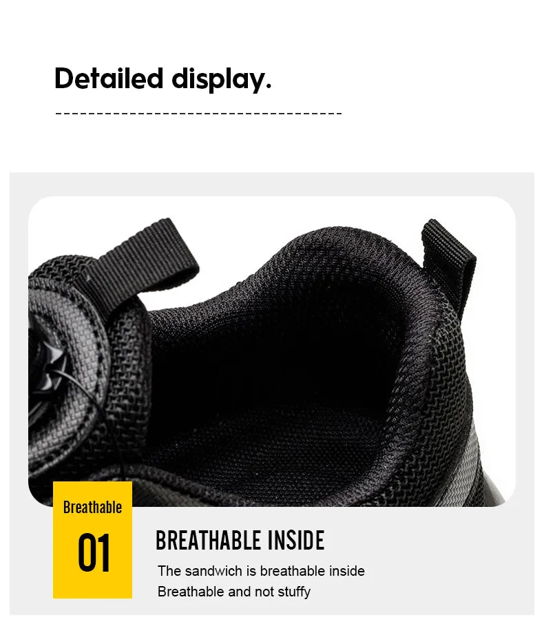 Men Air Cushion Steel Toe Safety Sneakers