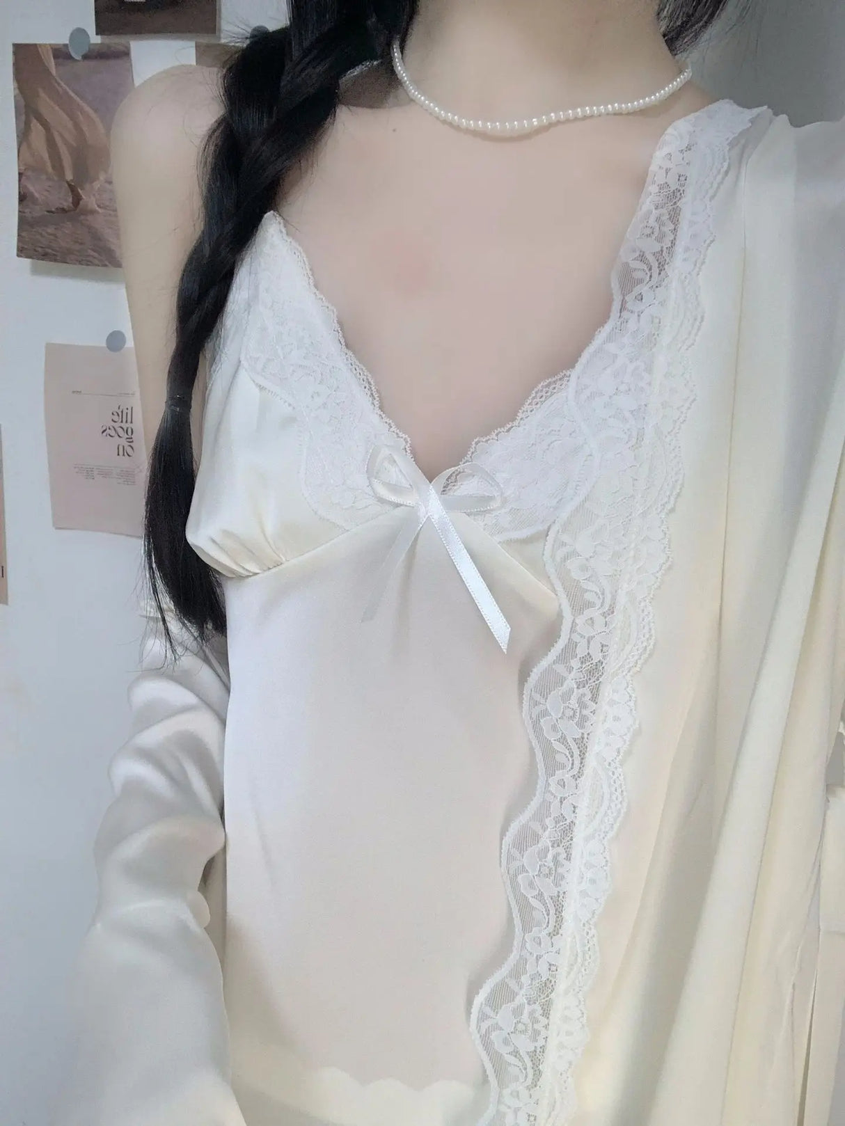 Women Satin Robe Nighty Set