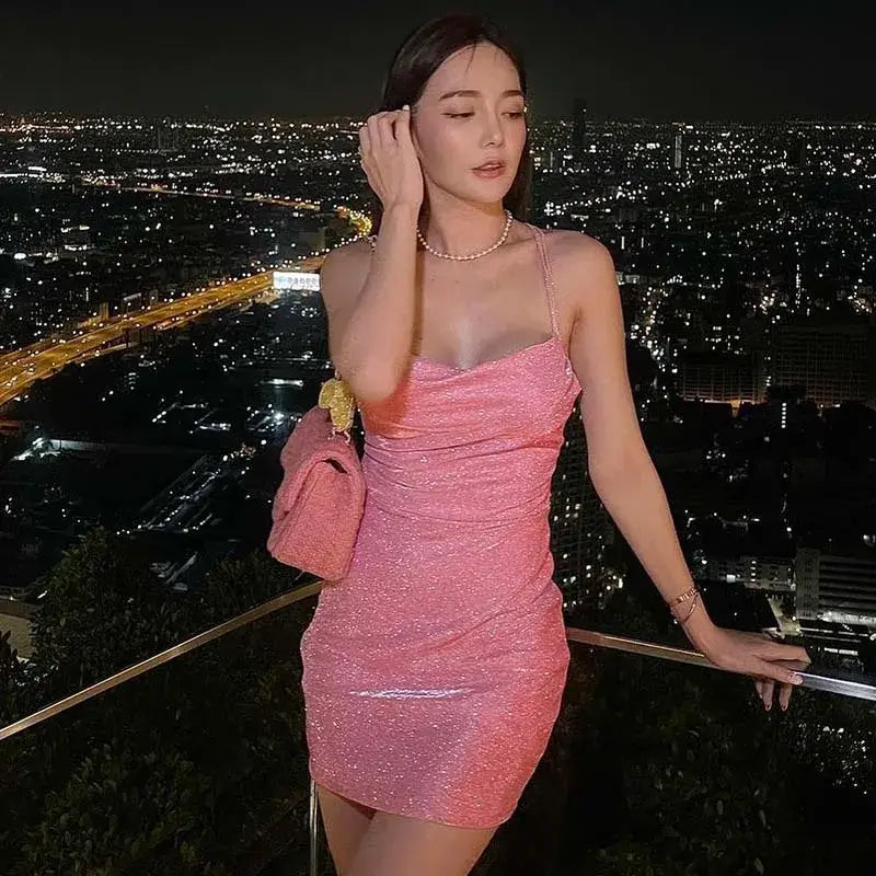 Women's Dresses Glitter Backless Strappy