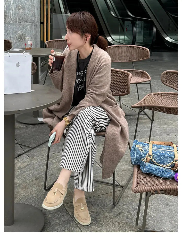 Women’s Leather Slip-On Bean Shoes Flats