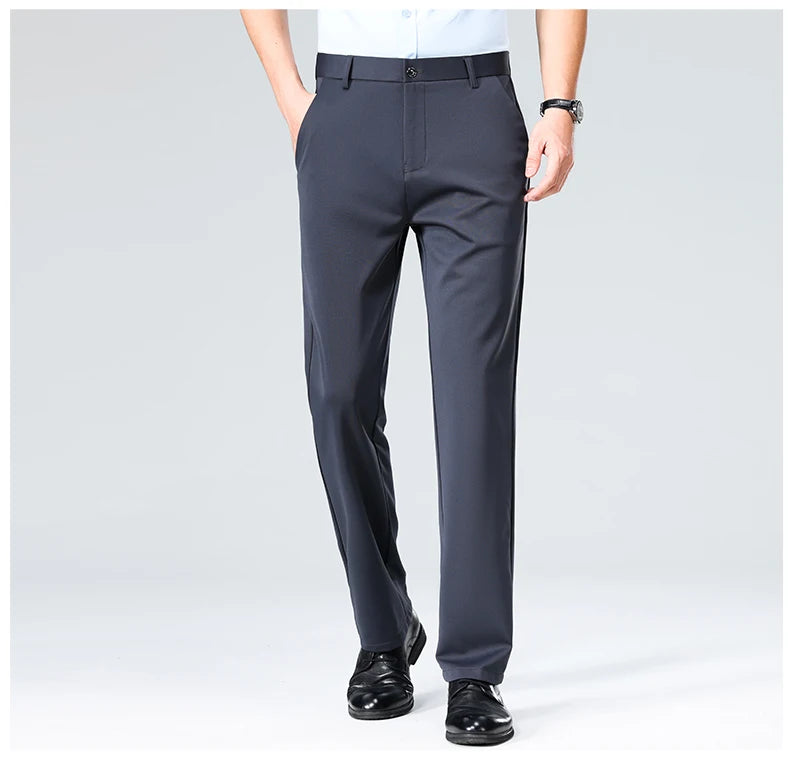 Men's Plus Size Business Trousers – Classic Black