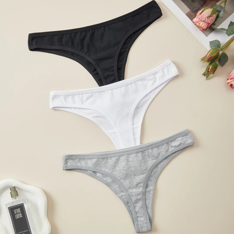 Women Cotton Low Waist Thongs