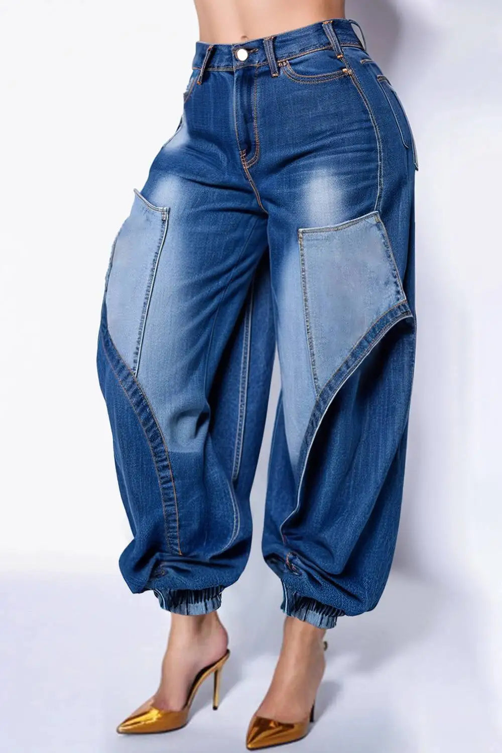 Women Plus Size Jogging Denim Jeans