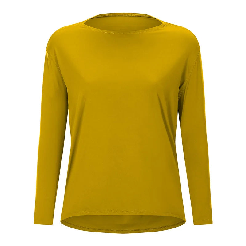 Women's Long Sleeve Yoga Shirt – Quick-Dry Loose Running Training Top