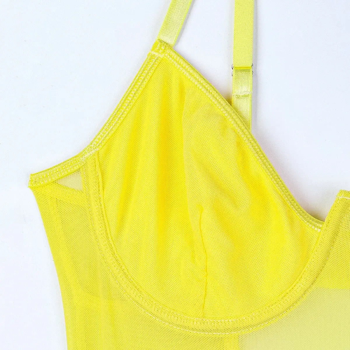 Women Mesh Splicing Suspender Jumpsuit