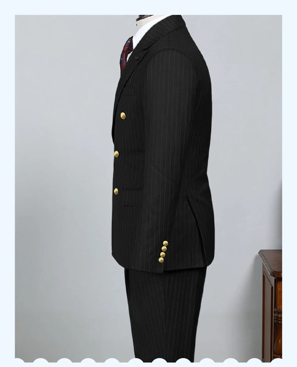 Men Striped 2-Piece Suit