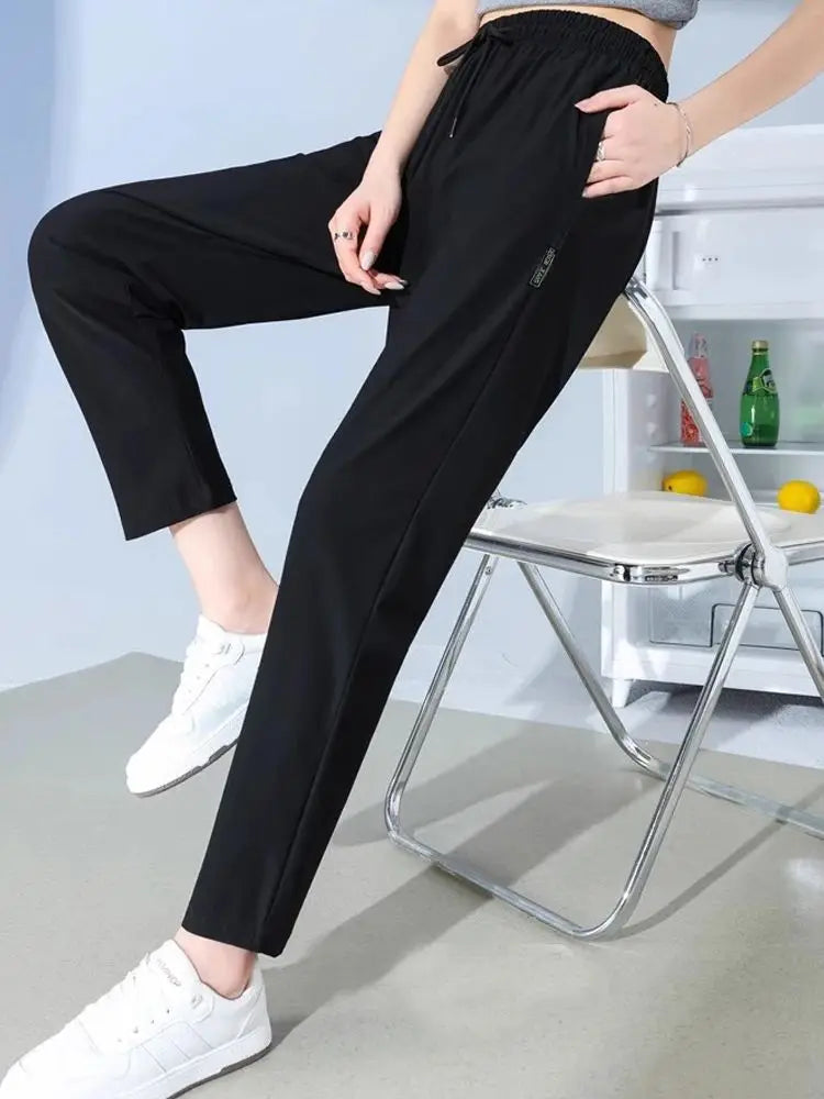 Women’s Plus Size Ice Silk Sports Pants