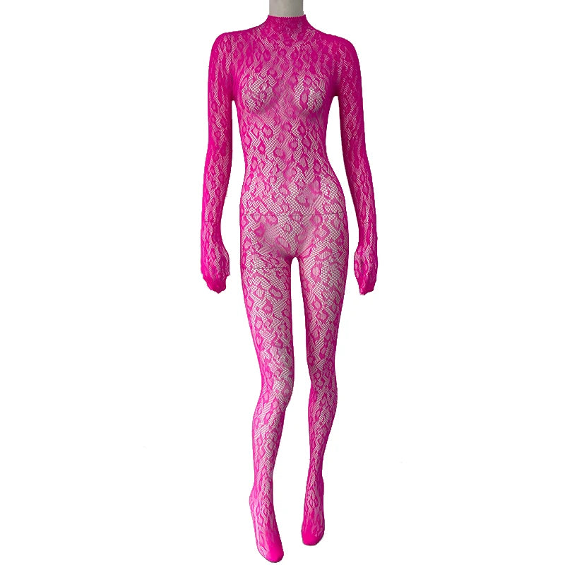 Women Fishnet Lace Bodysuit