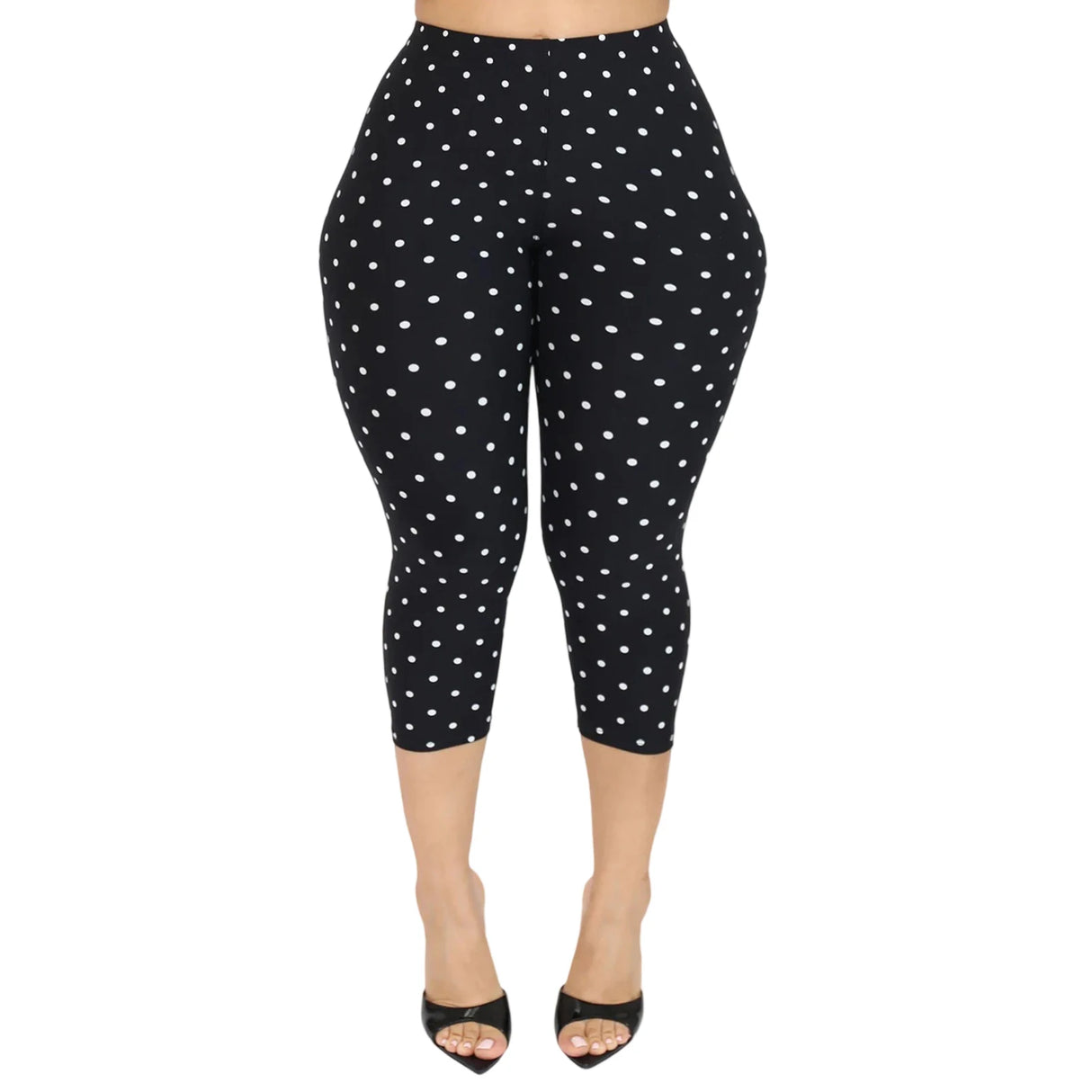 Women Floral Print High Waist Capri Leggings