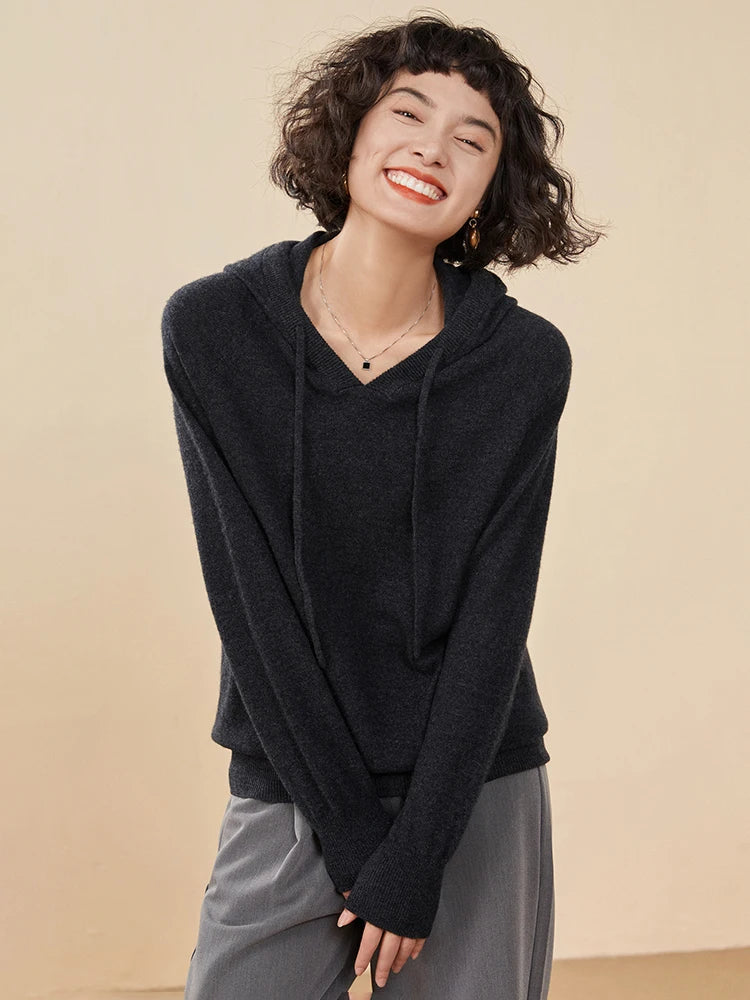 Women's 100% Cashmere Hooded Sweater