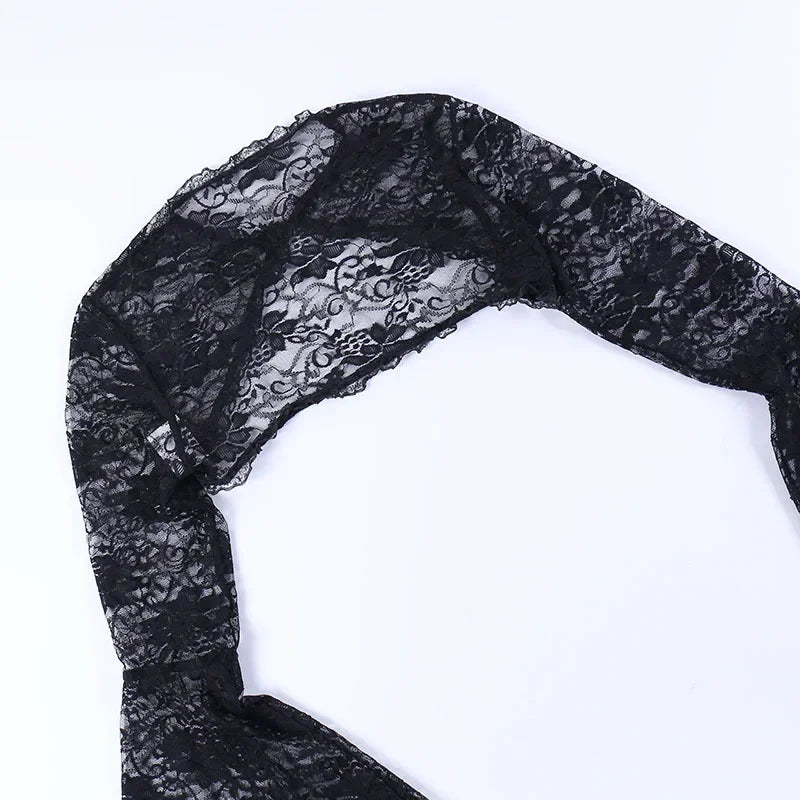 Gothic Black Sheer Bolero Shrug Jacket