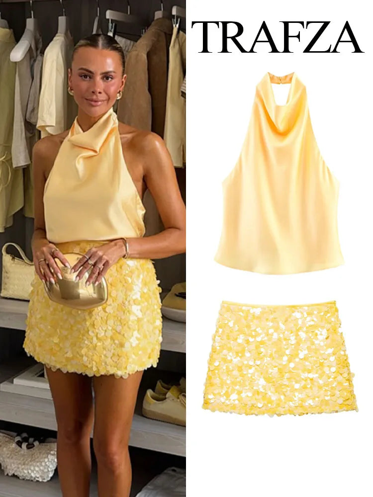 Women Sequin Mini Skirt 2025