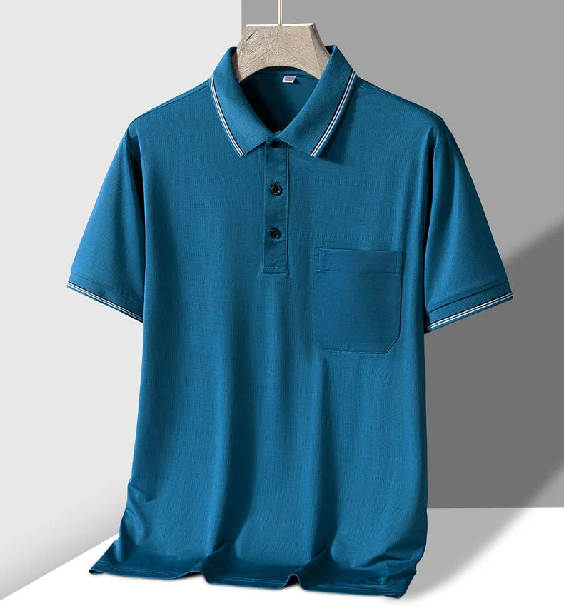 Men Anti-Wrinkle Pocket Polo Shirt