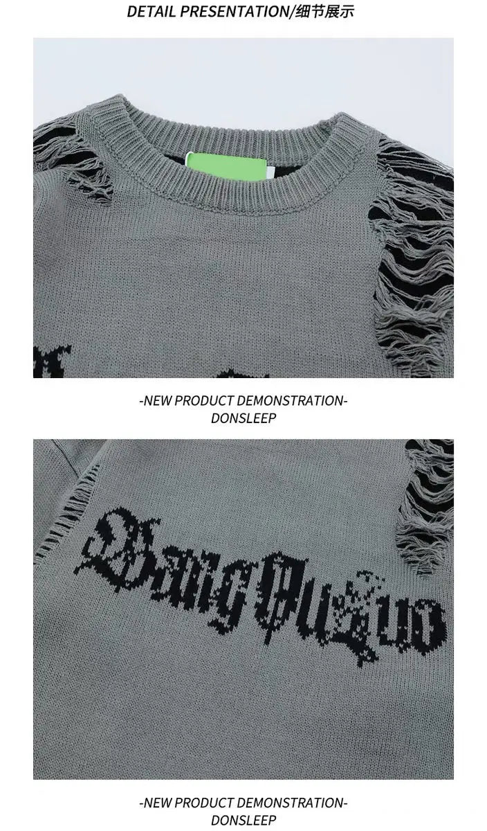 Unisex Hollow Hole Street Sweater