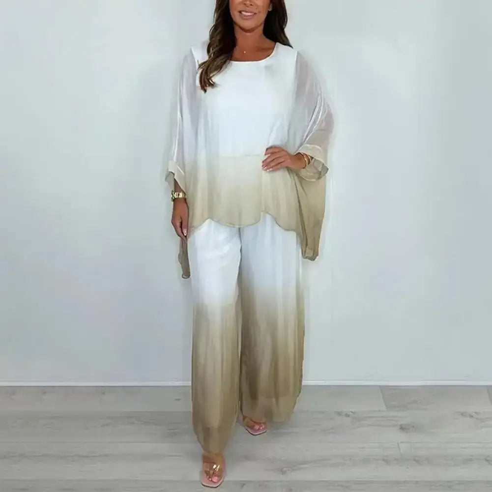 Women Chiffon Gradient Pants Set