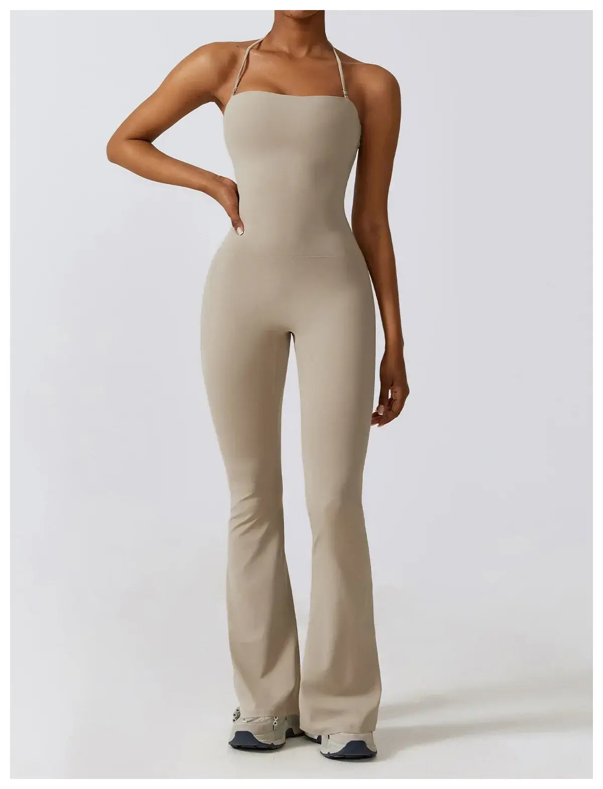 Women Backless Flared Yoga Jumpsuit