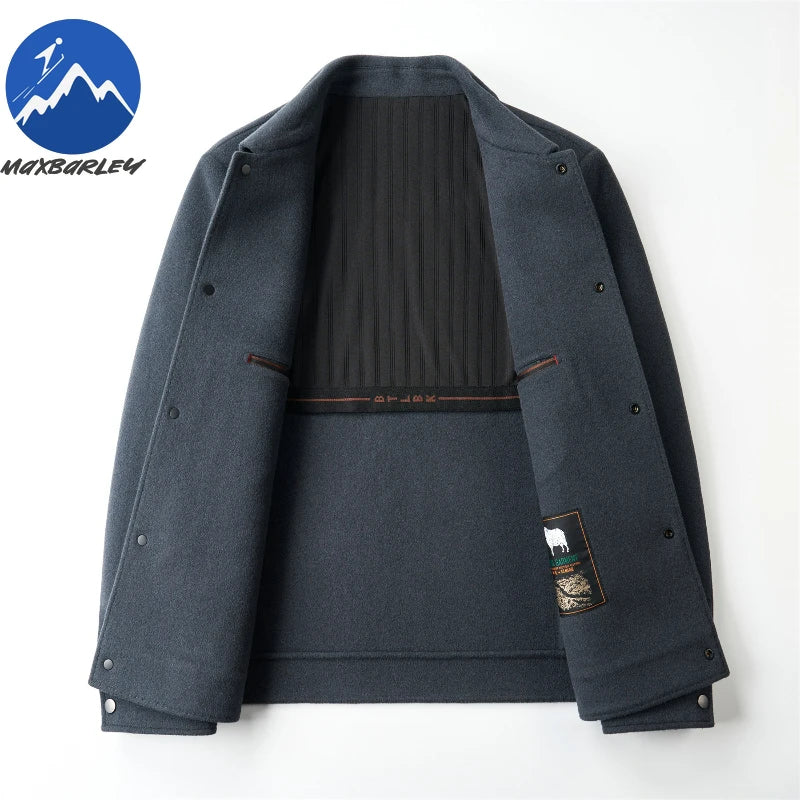 Men Slim Fit Wool Coat Business Jacket