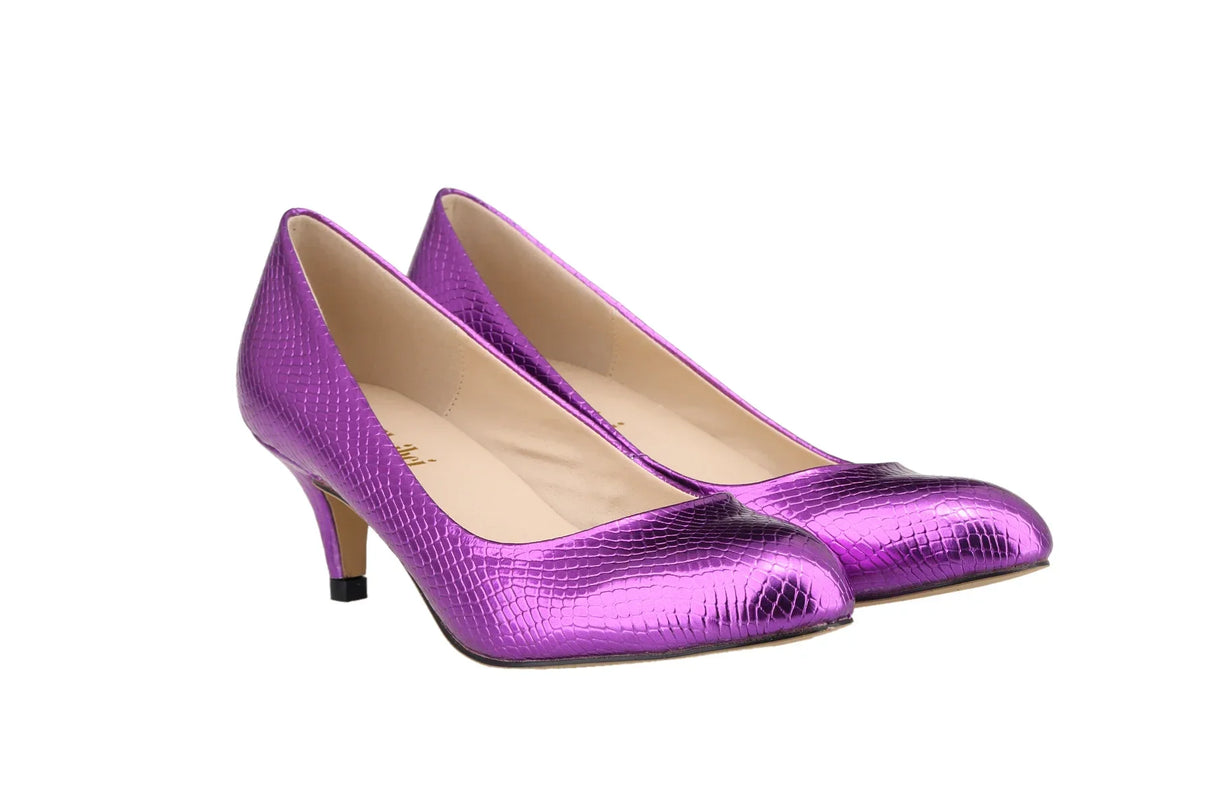 5cm Crocodile Pumps – Low Heel Red Heels 2025