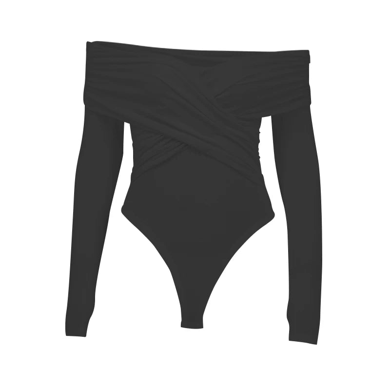 Sexy Black Turtleneck Bodysuit – High Cut Thong