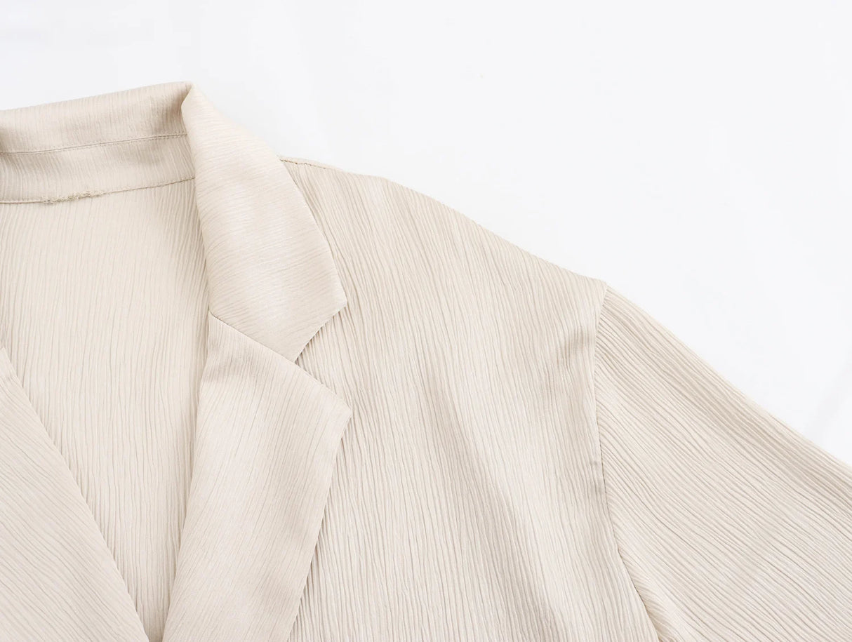 Wrinkled Suit Jacket Pant Set