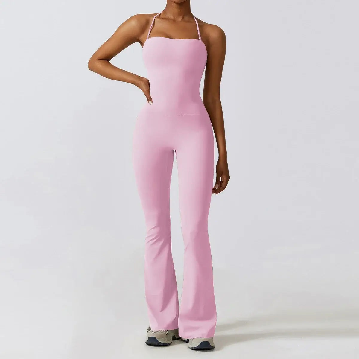Women Backless Flared Yoga Jumpsuit