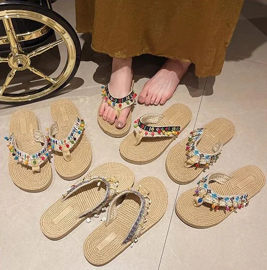 Women’s Low Heel Beach Sandals Non-Slip Slides