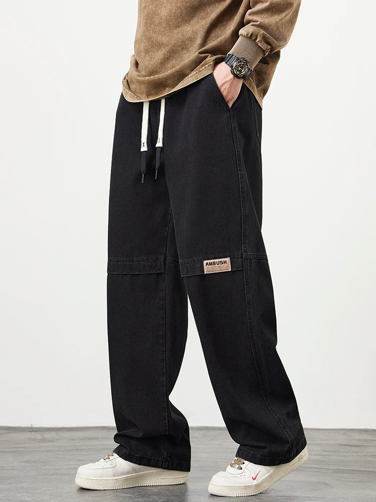 Men Retro Wide Leg Jeans