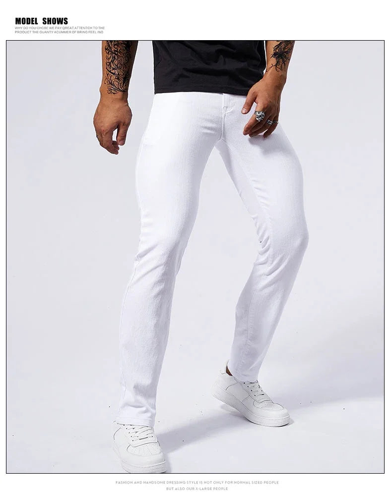 Men White Slim Jeans