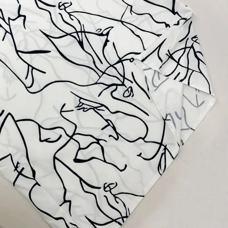 Women Art Print Wide Leg Jumpsuit