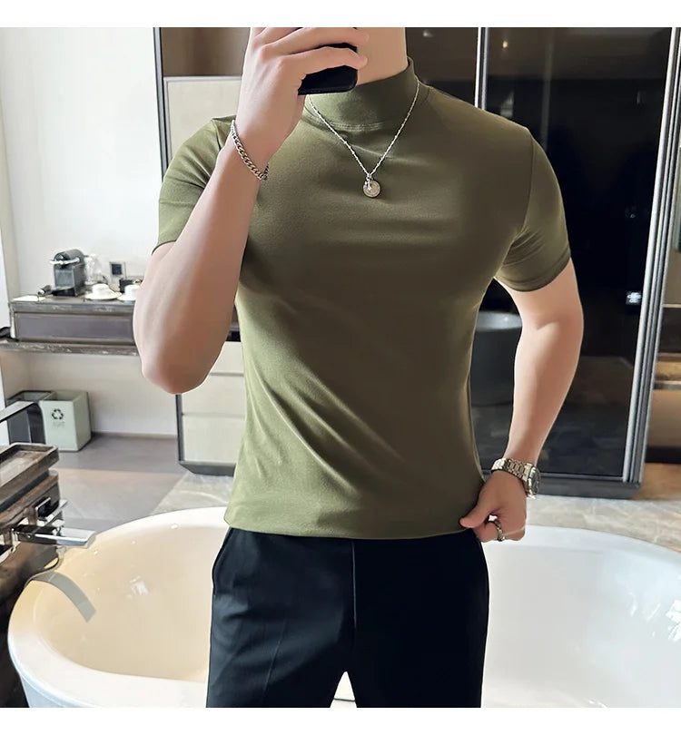 Men Korean Slim Fit Turtleneck Tee
