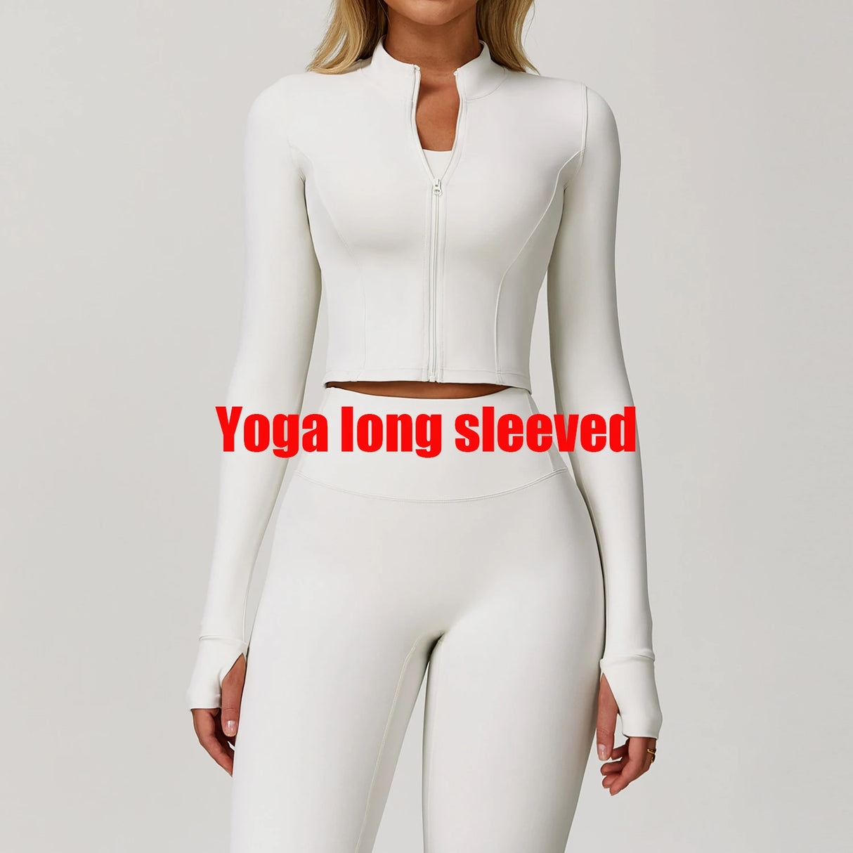 Women's Sexy Zip Long Sleeve Yoga Jacket – Workout Running Cycling Top