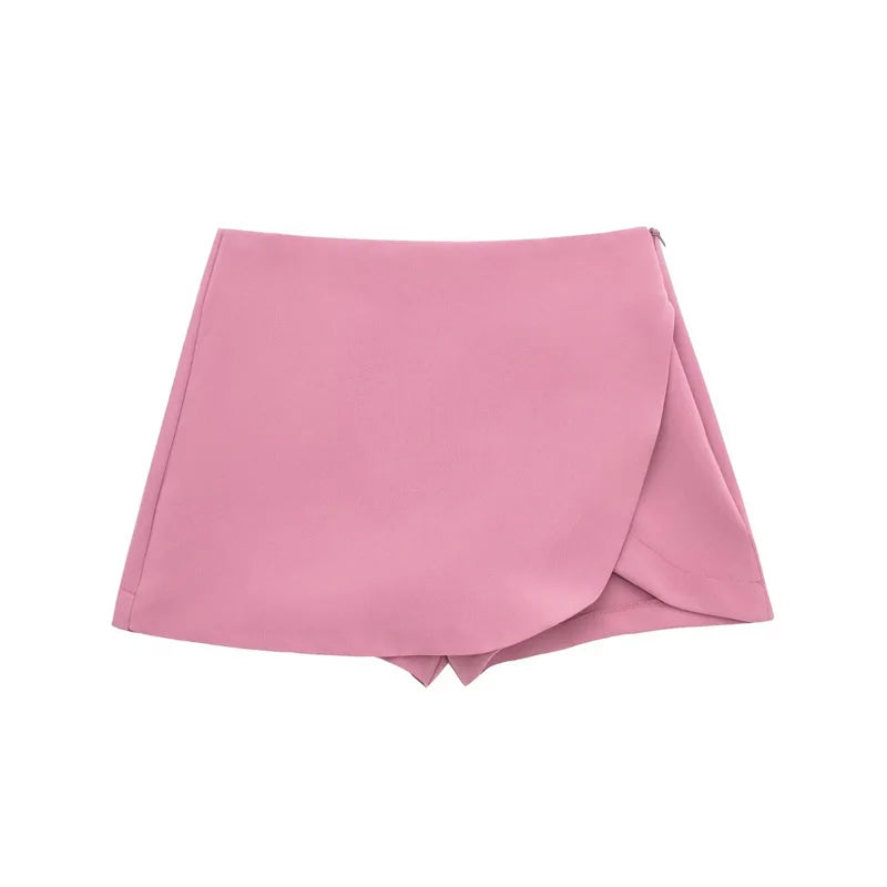 Women Asymmetrical Skort Shorts