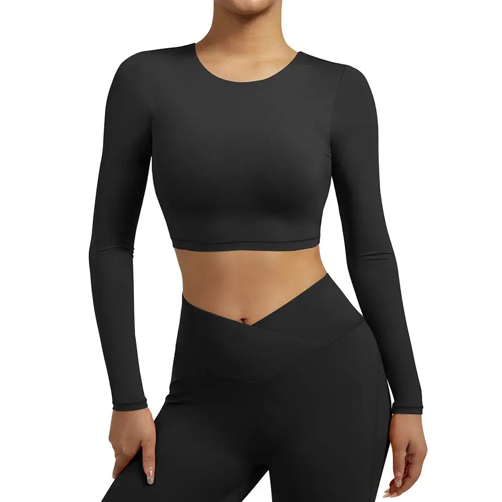 Women Open Back Long Sleeve Yoga Top