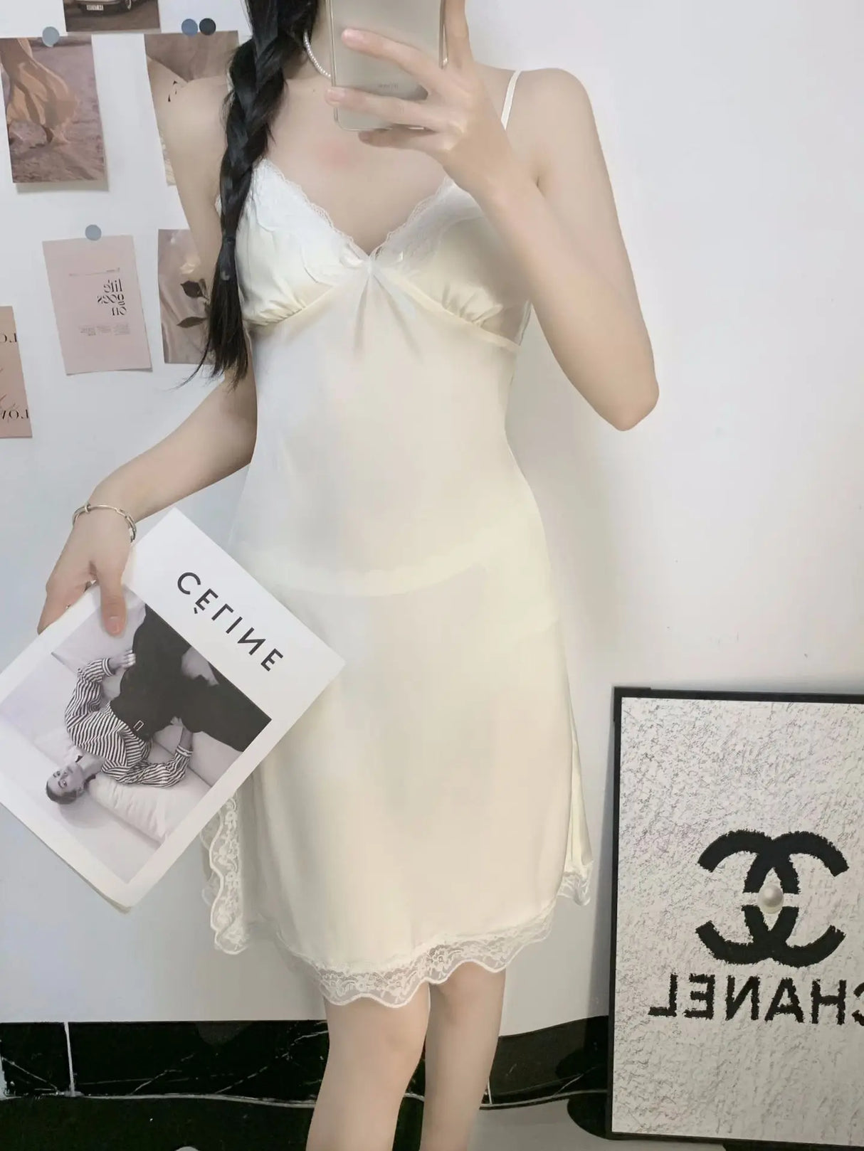 Women Satin Robe Nighty Set