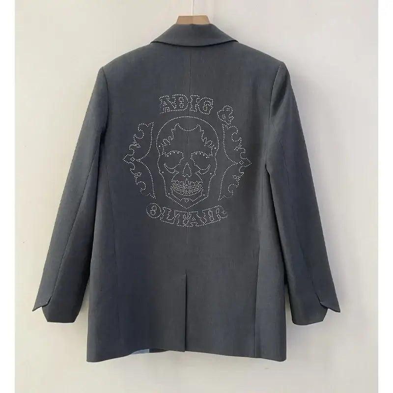 Women Grey Blazer Pants Suit