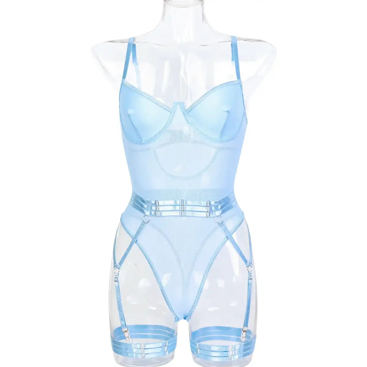Women Mesh Splicing Suspender Jumpsuit
