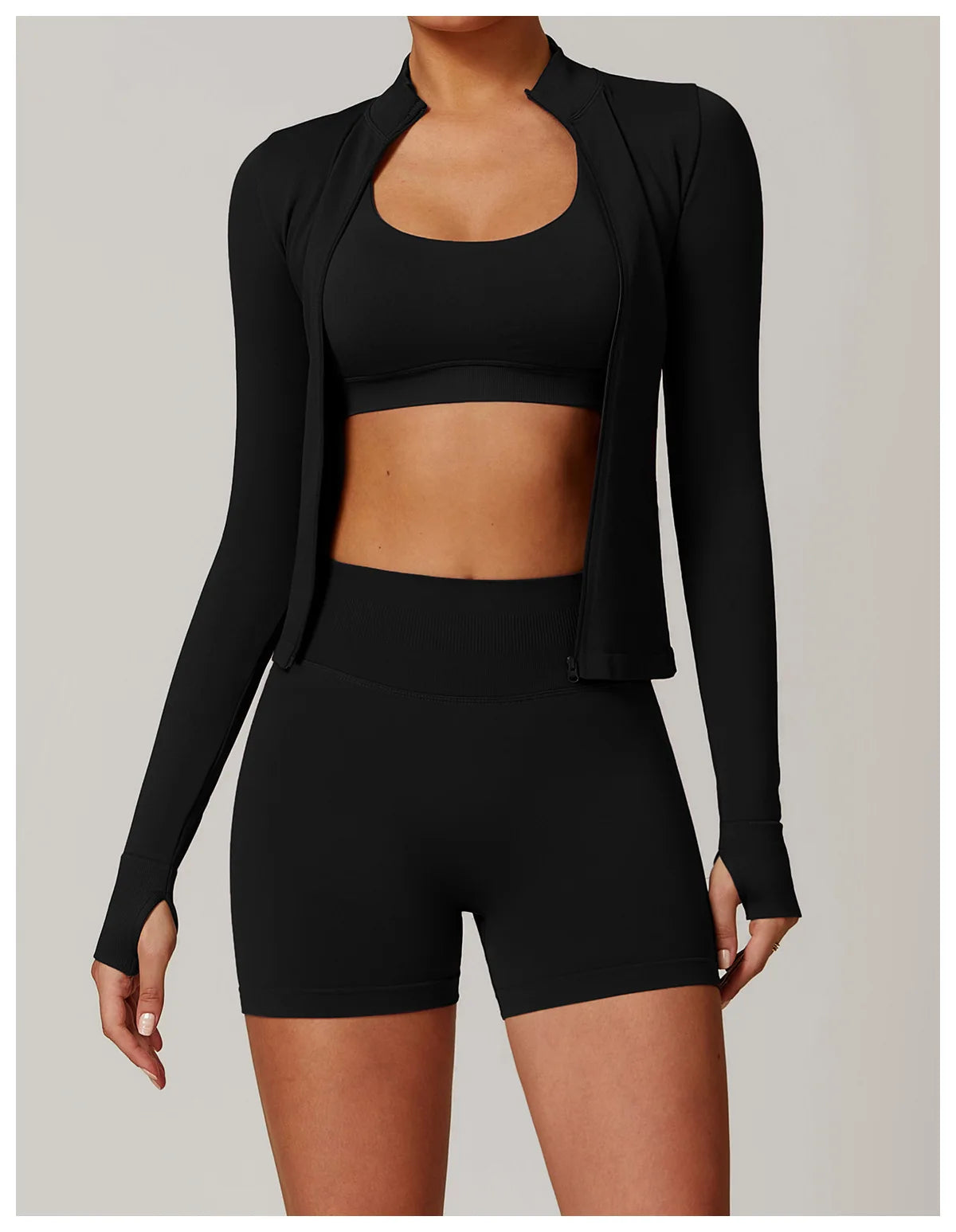 Seamless Women's Long Sleeve Yoga Jacket – Windproof Running Sports Top