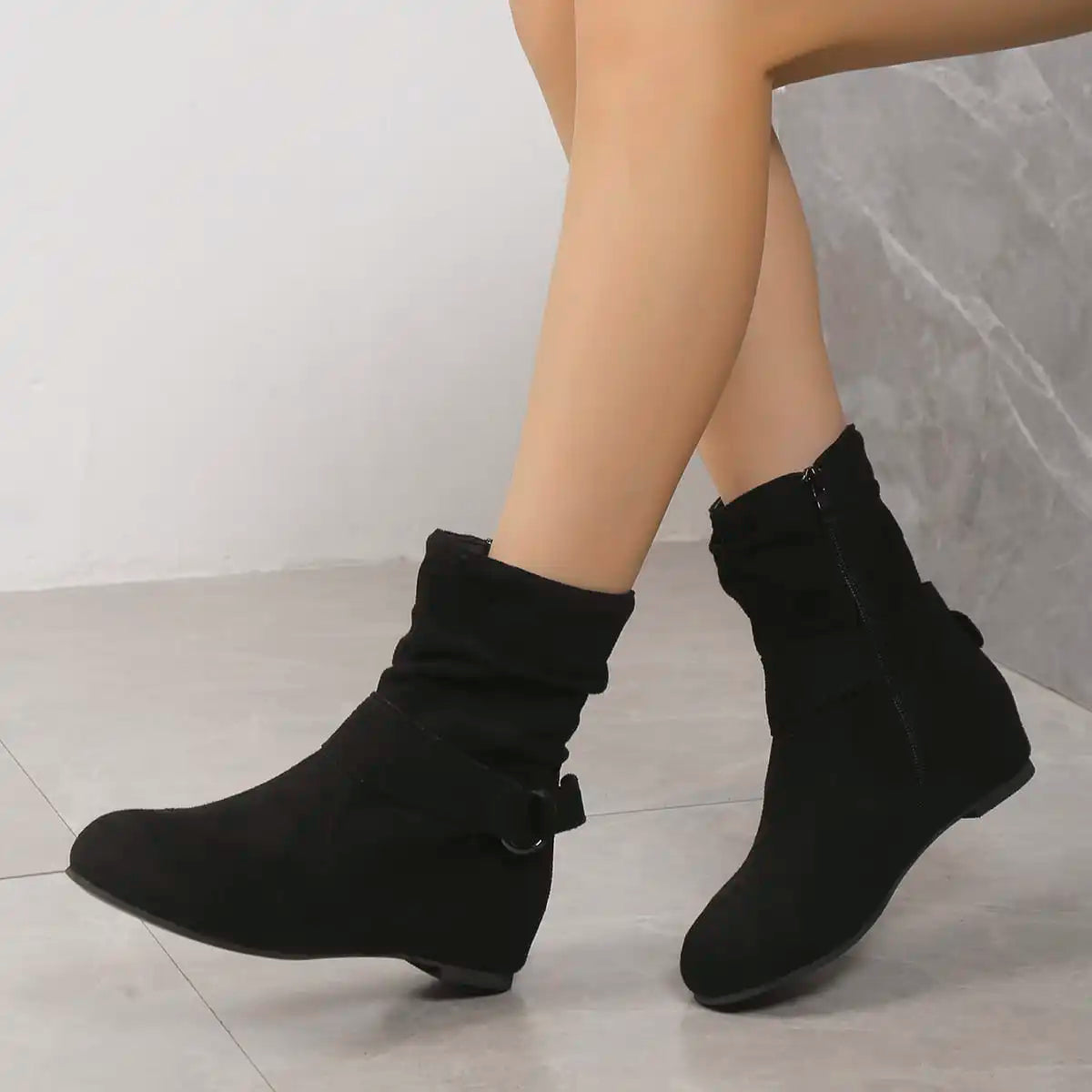 Women Ankle Boots Square Heel Trendy Boots