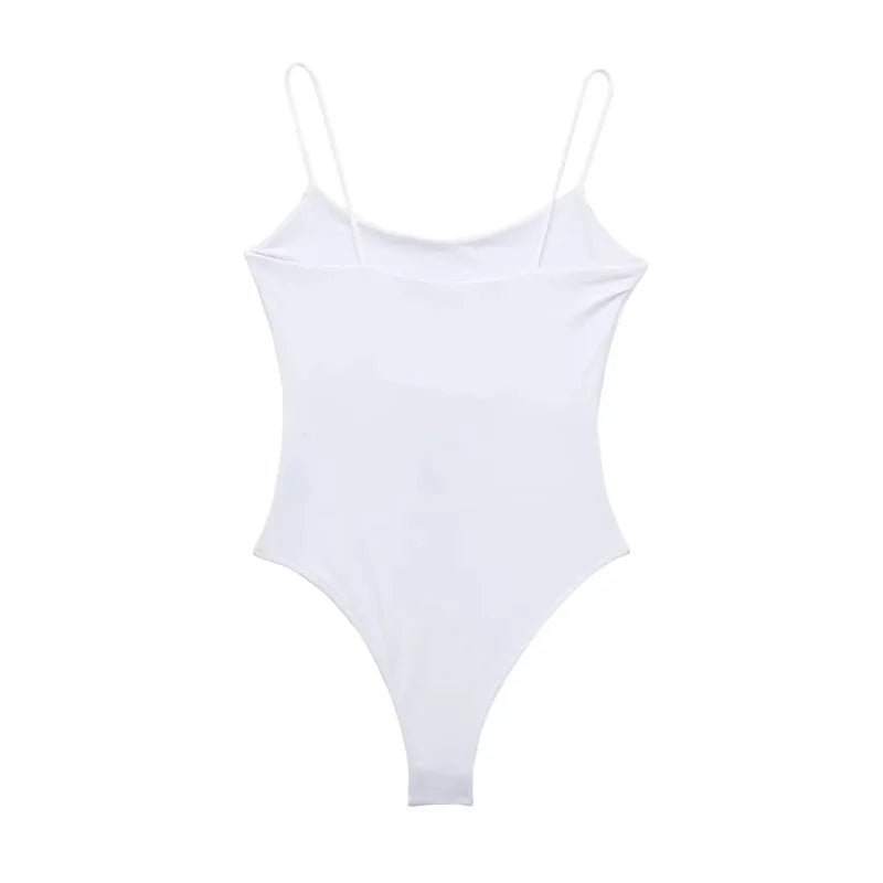 MUJER Sleeveless Backless Women's Bodysuit – Sexy Tight Bodycon Summer Top