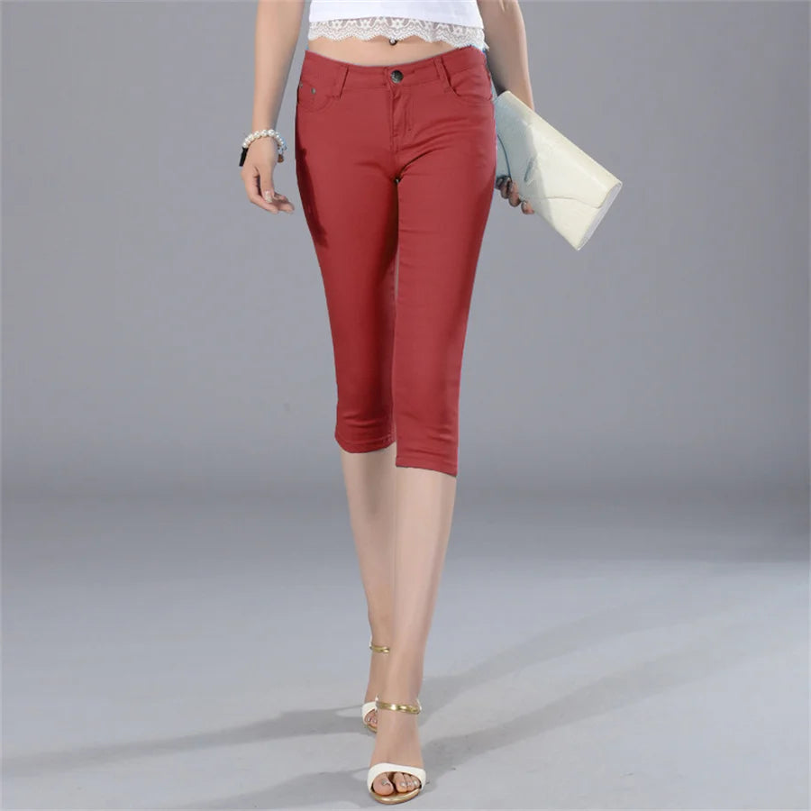 Women Cropped Color Capris
